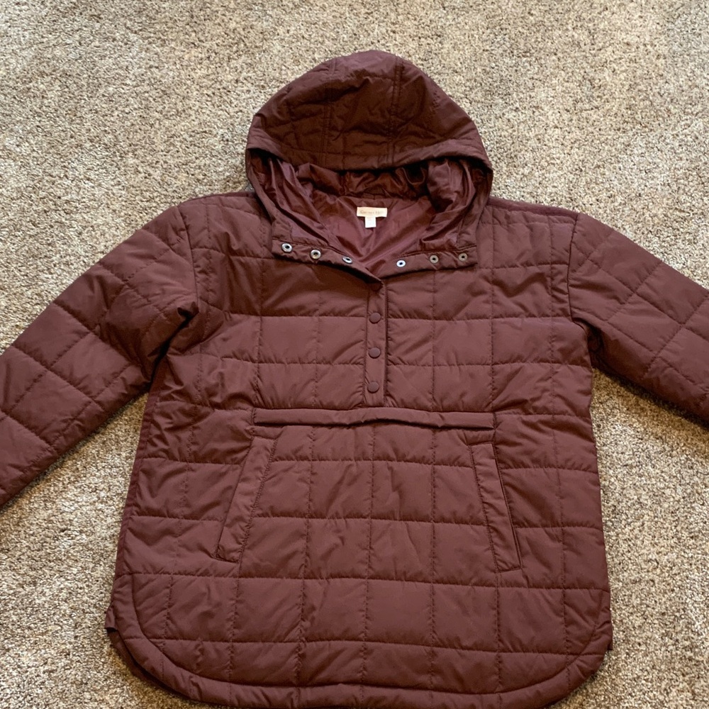 Garnet Hill Women's Quilted Puffer Jacket - burgundy